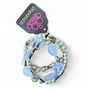 Paparazzi white and silver beaded